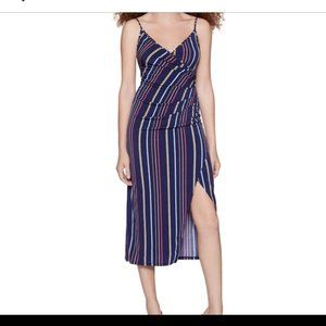 BCBGeneration Striped Surplice Midi Dress | Small Size